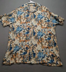 Margaritaville Shirt Mens Large Jimmy Buffet Mexico Silk Linen - Picture 1 of 4