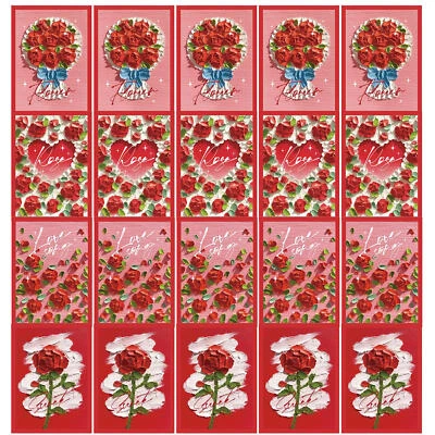 20 Pieces/set VALENTINE'S DAY GREETING CARD Love Rose Flower Bear ON LOVE - Image 1 of 4