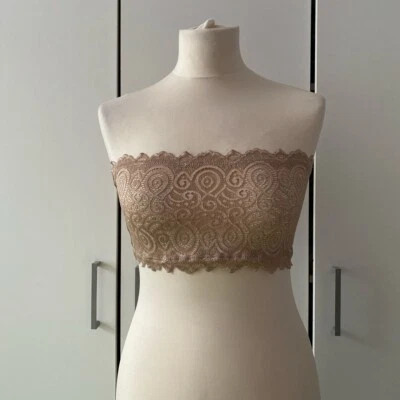 Bandeau de encaje reversible sin costuras Free People talla M/L nude Foto 1 de 4