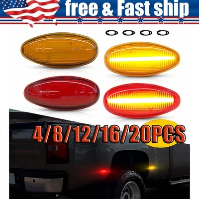 Luces marcadoras LED de doble platón para Silverado GMC Sierra 2500HD 3500HD 2001-07 4-20x Foto 1 de 4