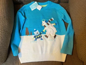 M1 NWT GYMBOREE Boys Size 6 Winter POLAR BEARS Pullover Cotton Sweater - Picture 1 of 3