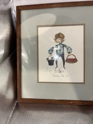 P. Buckley Moss «Билли» мальчик в синем с Apple Cats печати 430/1000 новый из старых запасов - Изображение 1 из 4