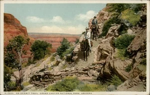 On Hermit Trail Grand Canyon National Park Arizona Fred Harvey Horses AZ - Picture 1 of 2