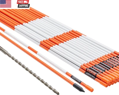 Driveway Markers, 100 PCS 48 Inch, 0.31 Inch Diameter, Orange Fiberglass Poles S - Image 1 of 4