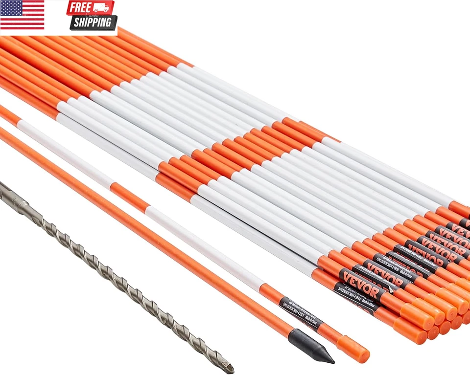 Marcadores de entrada, 100 piezas 48 pulgadas, 0,31 pulgadas de diámetro, postes de fibra de vidrio naranja S Foto 1 de 4