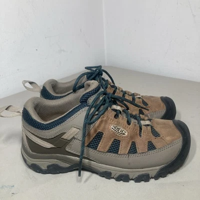 Zapato Keen Targhee Vent para mujer talla 7,5 senderismo ajustable con cordones marrón gris Foto 1 de 4