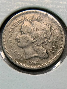 1866 Three Cent Nickel VG Condition SKU#37424 - Picture 1 of 2