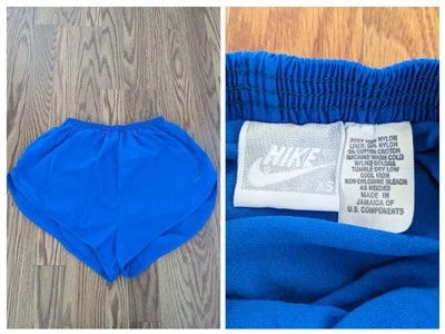 Womens 80s 90s vintage Nike running high rise shorts blue key pocket Short XS - Image 1 of 4