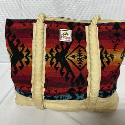 Surf Pendleton Wool Canvas Shopping Travel Tote Bag Beach Ikat Southwest  - Image 1 of 4