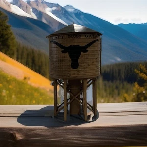 Torre de agua de trabajo escala HO-Abilene Texas-Longhorn gráfico-módulo de sonido, figura - Imagen 1 de 11