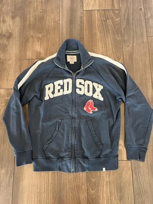 波士顿红袜队夹克男式中号蓝色全拉链 47 品牌美国职棒大联盟棒球棉 — 第 1/4 张图片