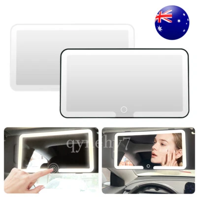 Car Sun Visor LED Makeup Mirror Cosmetic Vanity Mirror 3 Type Light Touch Screen - Image 1 of 4