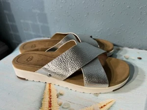 Ugg Sandals Womens 5 Treadlite Sole Cross Slide Sliver 1102911 - Picture 1 of 6