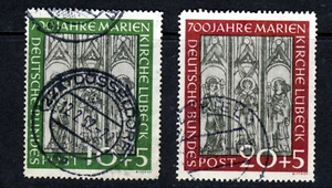 WEST GERMANY 1951 Marienkirche Lubeck 700th Anniversary Set SG 1065 & SG 1066 FU - Picture 1 of 2