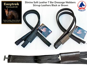 T BAR STEIGBÜGELLEDER Slim Line Non Stretch Soft Leathers WEBBERS Schwarz/Braun - Bild 1 von 6