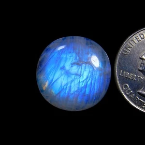 20mm Round Shape AAA Rainbow Moonstone Cabochon Loose Gemstone 18Cts - Picture 1 of 3
