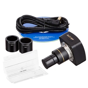 Cámara digital microscopio USB AmScope 10 MP para video + imágenes fijas + kit de calibración - Imagen 1 de 6