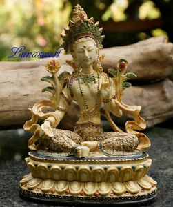 Tara verde, Buda femenino hecho a mano y pintado a mano - Imagen 1 de 8