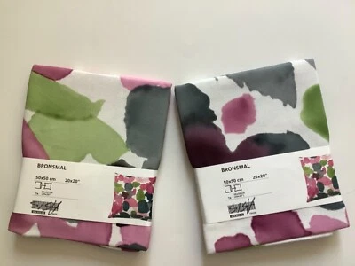 Set of 2 - Ikea Bronsmal Cushion Cover 20 x 20" Multicolor Print 004.923.66 - Image 1 of 3
