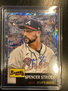 2022 Topps Chrome Platinum Toile Cream/Blue RFCTR Spencer Strider RC AUTO