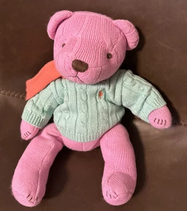 Vtg Y2K Polo Ralph Lauren Pink Plush Bear ‘04 Knit 15" EUC Stuffed Toy Collect - Picture 1 of 4