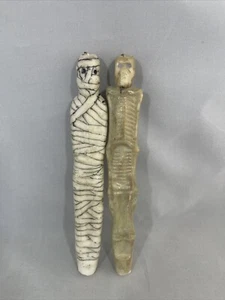 Vintage Halloween Candles- Mummy & Skeleton, Unscented, 10" USED - Picture 1 of 6