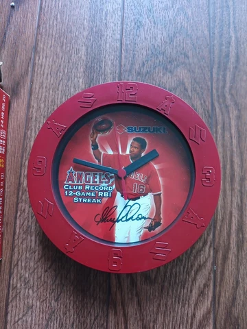 NIB Anaheim Angels GARRET ANDERSON 12-Game RBI Streak Wall Clock Cover