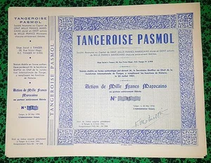 Maroc- Tanger 28 Rue Victor Hugo - Très Rare PASMOL Ste Coloniale Française 1951 - Bild 1 von 1