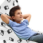 Monochrome Toy Bag Lounger Chair Camera Tools Pattern