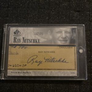 RAY NITSCHKE 2002 SP LEGENDARY CUTS AUTOGRAPH SP  VERY RARE  PACKERS LEGEND HOF 