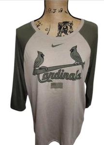 Nike St. Louis Cardinals Béisbol Manga 3/4 XLARGE T-Shirt Fandom Cozycore MLB - Imagen 1 de 5