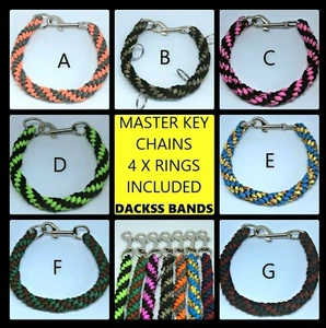 Paracord Master Key Chain 1Ft Heavy Duty Security Builders, Surveyors, Caretaker - Picture 1 of 10