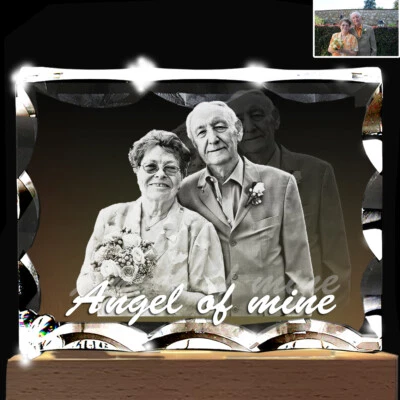 Foto de cristal 3D personalizada regalo de aniversario marco grande imagen grabada personalizada Foto 1 de 4