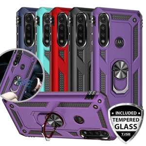 Pour Motorola Moto G Power 2020 étui à anneaux support métallique magnétique + verre trempé - Photo 1 sur 40