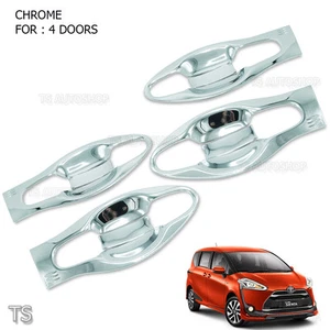 Door Handle Bowl Insert Cover Chrome V2 Fits Toyota Sienta Xp170 2017 - 2018 - Picture 1 of 5