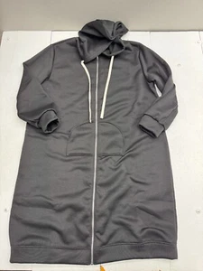 Shein Black Long Full Zip Hooded Jacket Mens Size 3XL - Picture 1 of 4