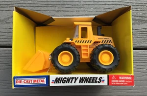 MIGHTY WHEELS YELLOW FRONT END LOADER DIE CAST METAL TOY W/ PLASTIC PARTS 01730 - Picture 1 of 8