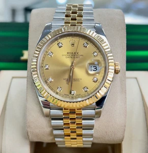 Rolex Datejust 126333 41 Factory Champagne Diamond Dial jubilee Watch BOX/PAPERS - Picture 1 of 7