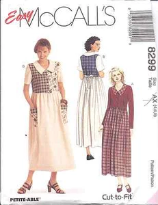 8299 UNCUT Vintage McCalls SEWING Pattern Loose Fitting Color Blocked Dress OOP - Picture 1 of 2