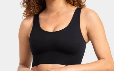 Sujetador deportivo recortado cómodo sin costuras elástico Fruit of the Loom para mujer talla S Foto 1 de 4