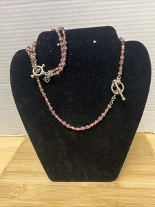 Elyse Ryan Necklace / bracelet set - sterling pink and yellow lemonade beads - Picture 1 of 8