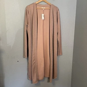 NWT Maurices Blush Pink Metallic Duster Cardigan Size XL Preppy Feminine Girly - Picture 1 of 11