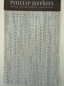 Phillip Jeffries Textured Wallpaper, Light Blue & White, 16 Yards - Picture 1 of 8