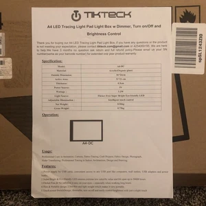 Tikteck TR02 A4 Ultra Thin Portable Tracer with White LED Artcraft - Afbeelding 1 van 4