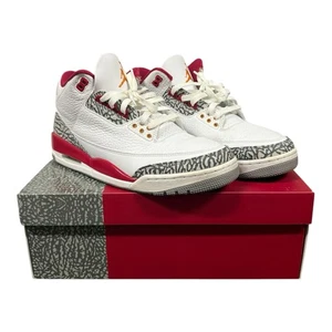 Air Jordan 3 Retro Cardinal Red CT8532-126 Uomo 10.5 Buone Condizioni con Scatola Spedizione Veloce - Foto 1 di 16