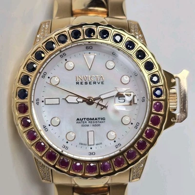 Invicta Reserve 自动 Subaqua 手表 玫瑰金 47 毫米 16868 红宝石蓝宝石 — 第 1/4 张图片