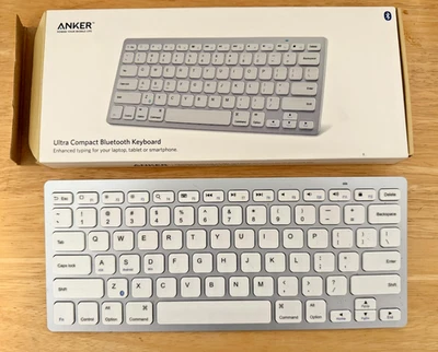 ANKER Ultra Slim Bluetooth Keyboard A7726 White IOS Android Mac Windows - Image 1 of 4