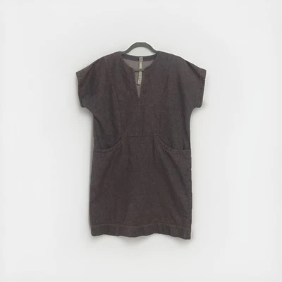 Vestido túnica para mujer Tío Frank pequeño color cambray oscuro aspecto de mezclilla con bolsillos Foto 1 de 4