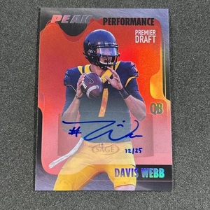 2017 Sage Hit Peak Performance Platinized Red /25 Davis Webb Rookie Auto RC - Picture 1 of 2