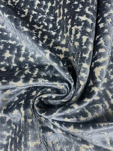 Leaving Soon: 8 Yards Stout Textiles Nimrah 4 Dresden Blue Voided Velvet - Picture 1 of 13